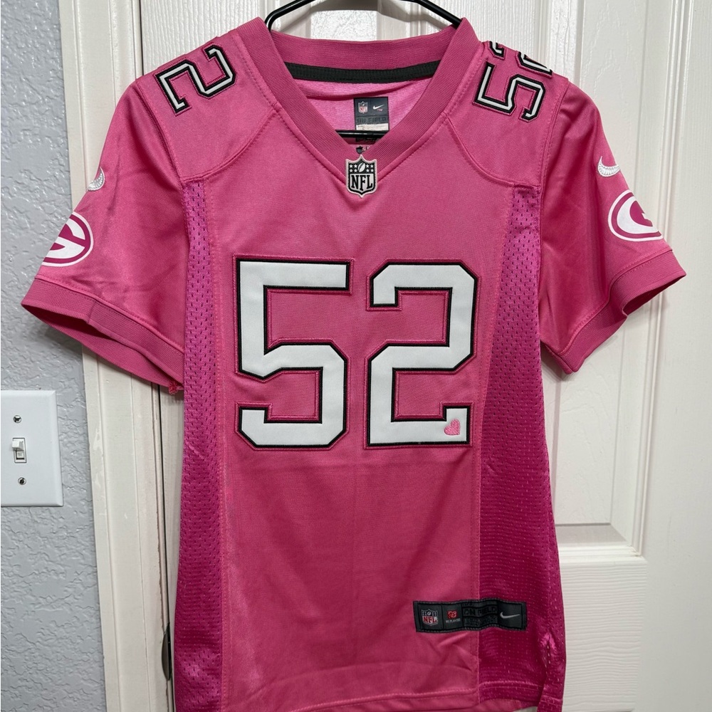 NFL, Green Bay Packers, Clay Matthews, Pink On Field Jersey
